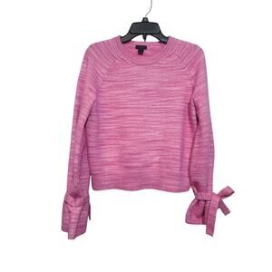 J.Crew Collection Tie Sleeve Alpaca Blend Sweater Small Marled Pink GUC